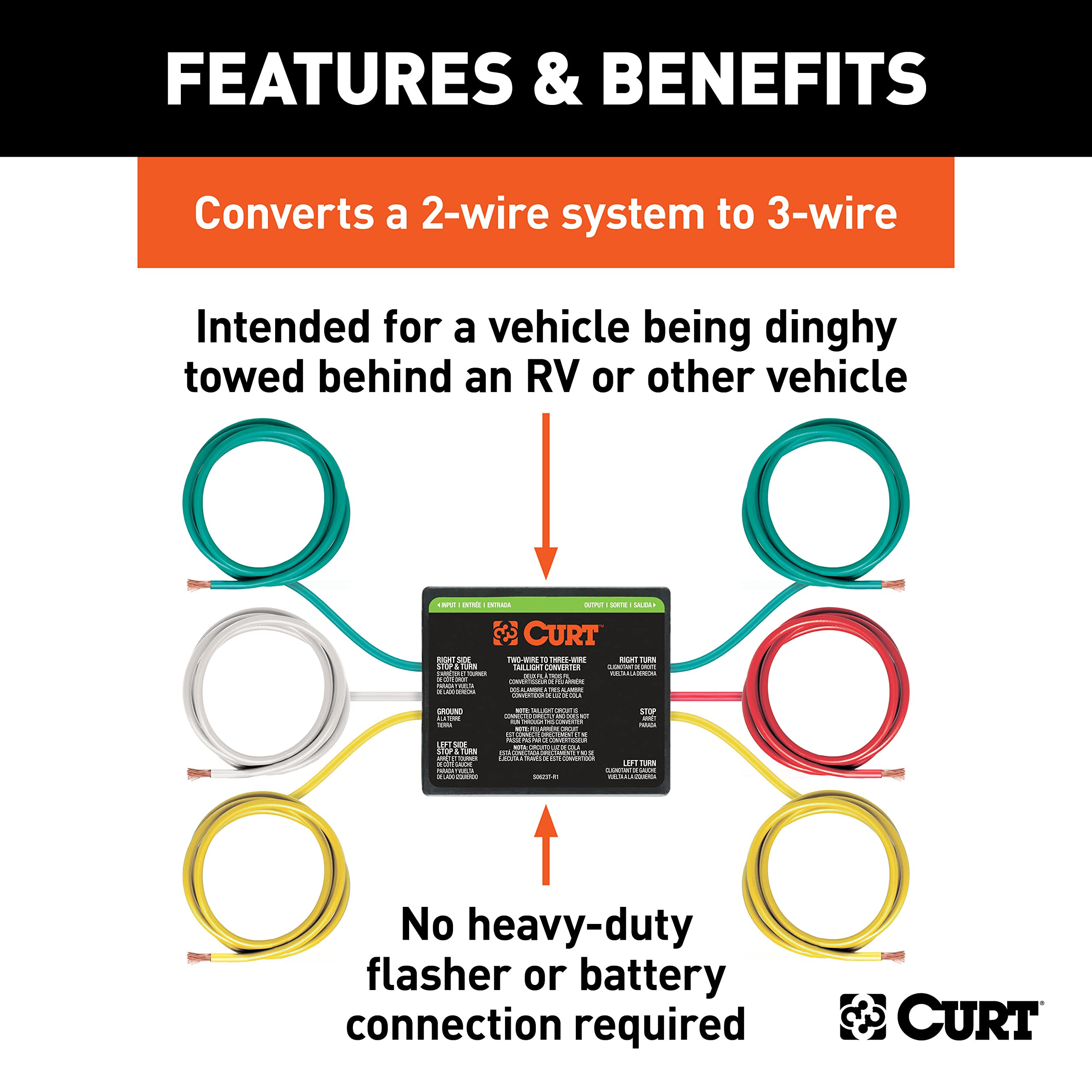 CURT 56196 color-coded blunt-cut wires close-up for clear splicing guidance and correct hookups