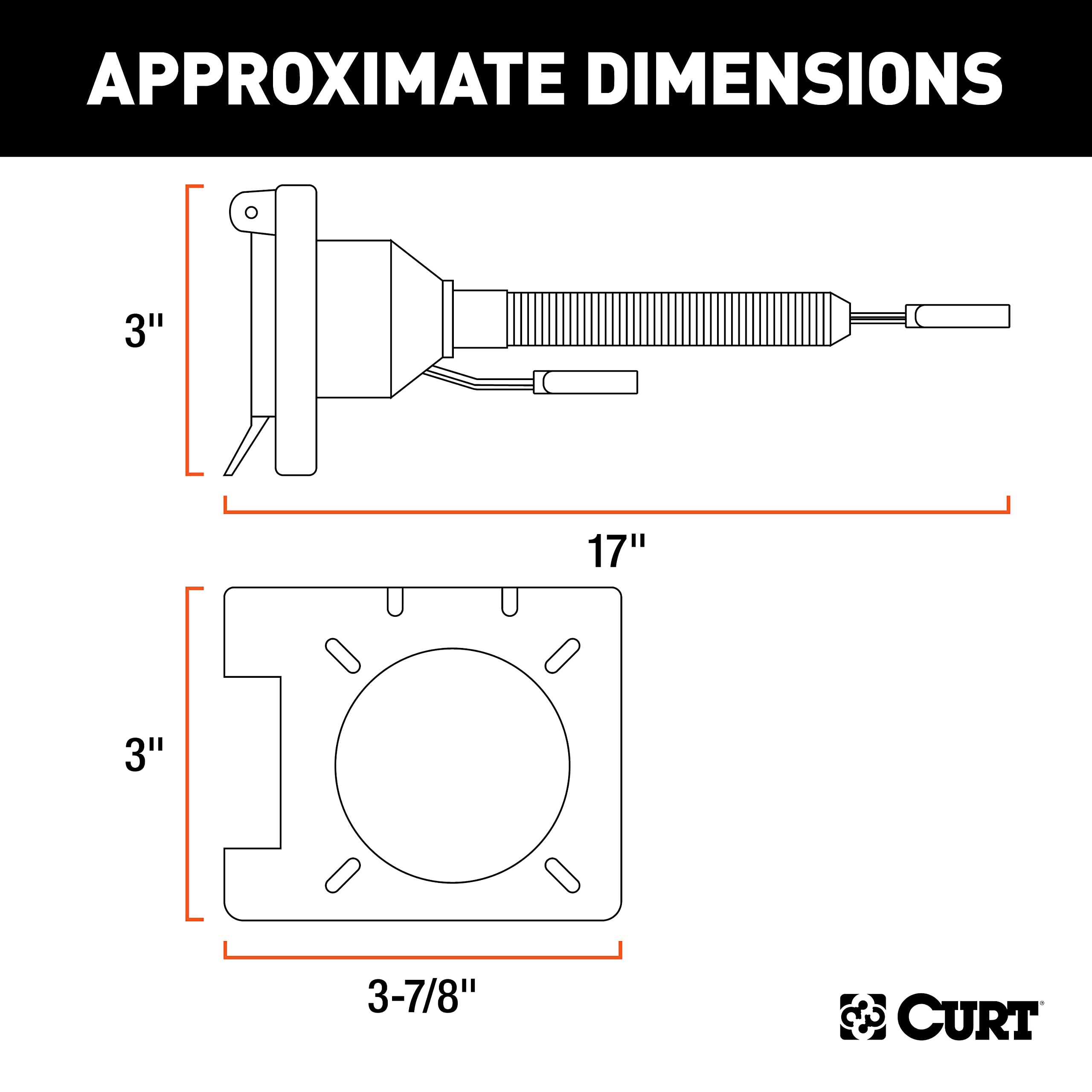 CURT 57672 7-way RV blade socket close-up emphasizing secure multi-function connections
