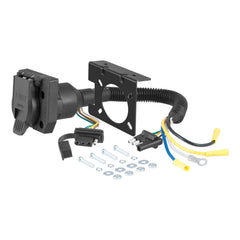CURT 57672 front view showing dual outputs and dust covers for reliable protection