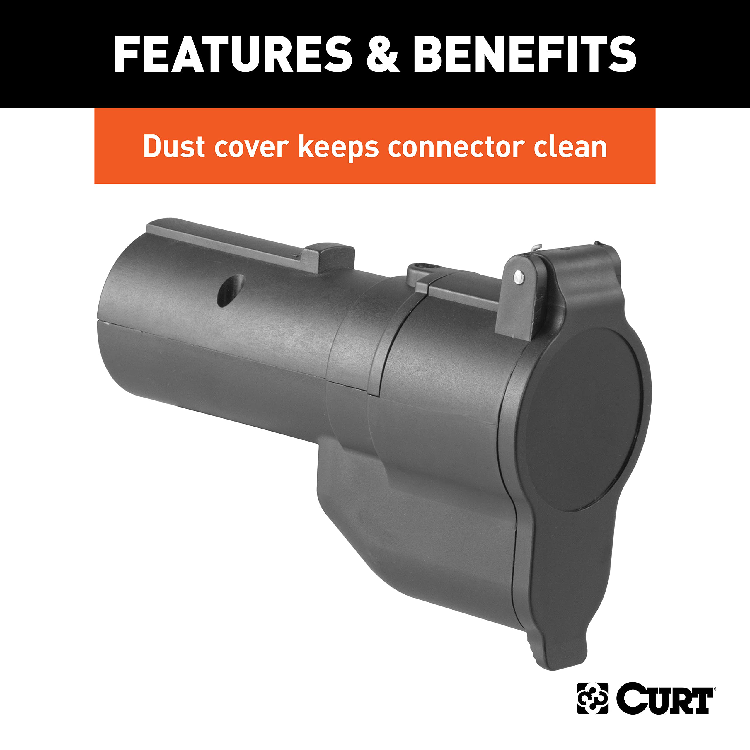 CURT connector in hand illustrating compact size and scale