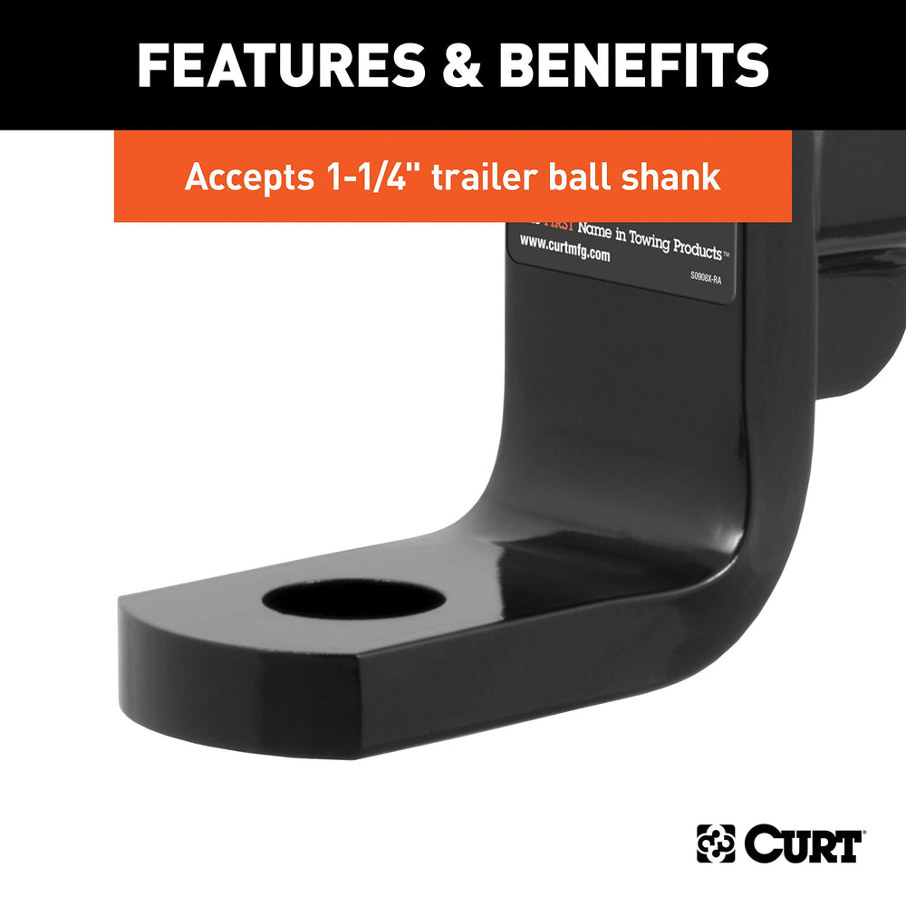 CURT ball mount powder coat finish close-up showing corrosion and chip resistance