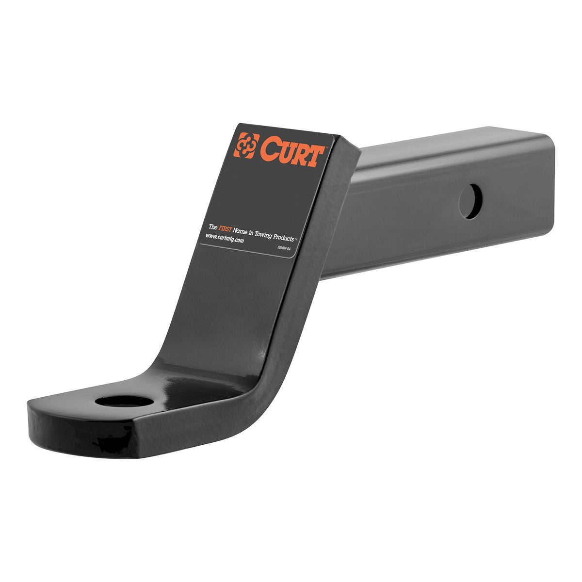 CURT front view of Class 3 ball mount showing shank and hole, durable fit