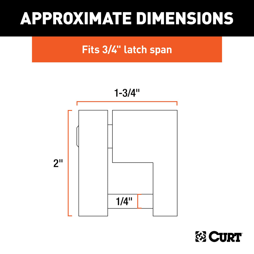 CURT close-up of zinc-plated 1/4-inch pin highlighting corrosion resistance
