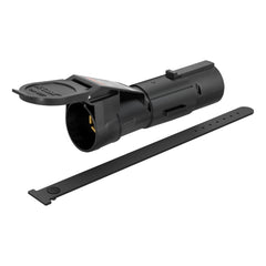 CURT Echo front view plugged into 7-way socket showing easy portable installation