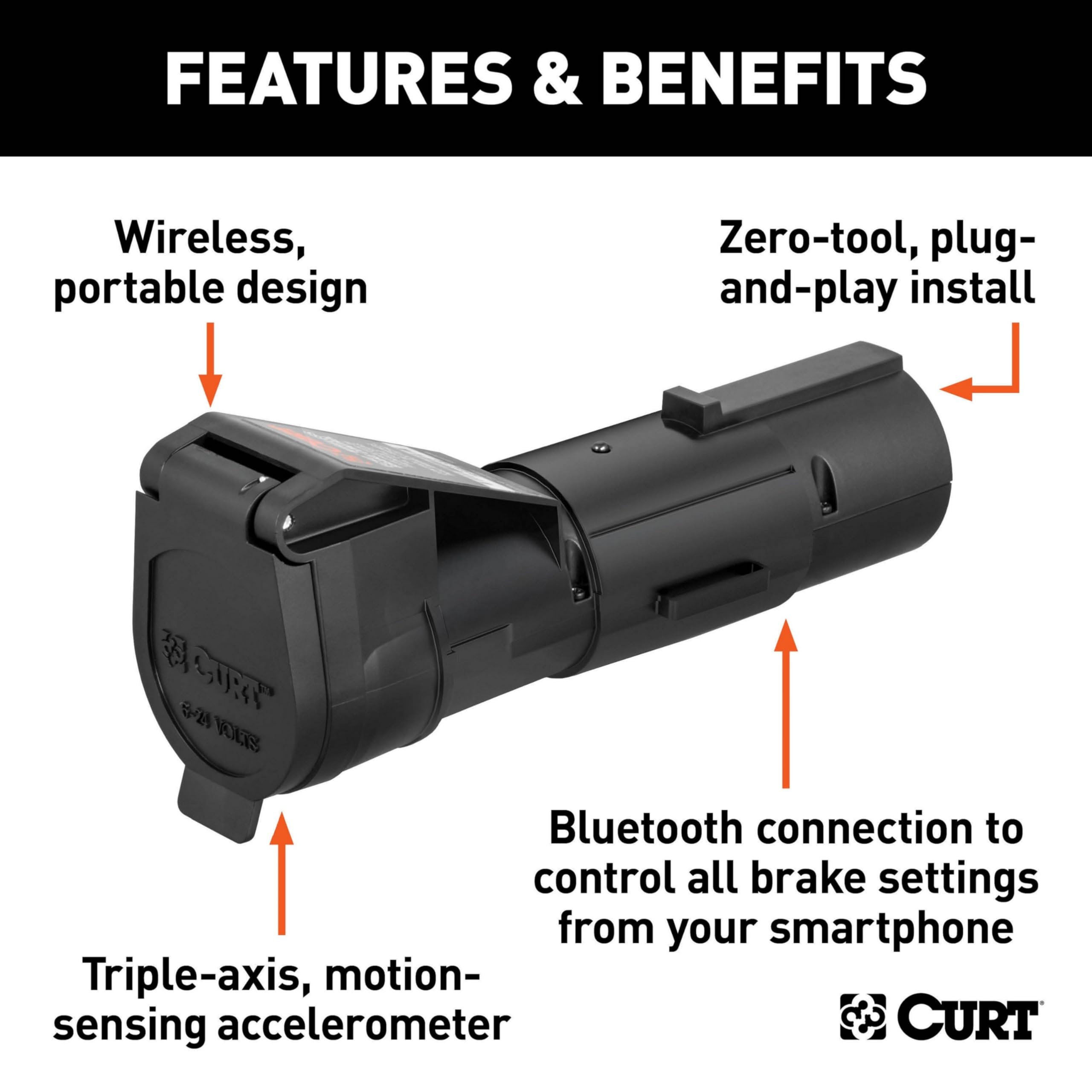 CURT Echo side profile with safety cap illustrating compact transportability
