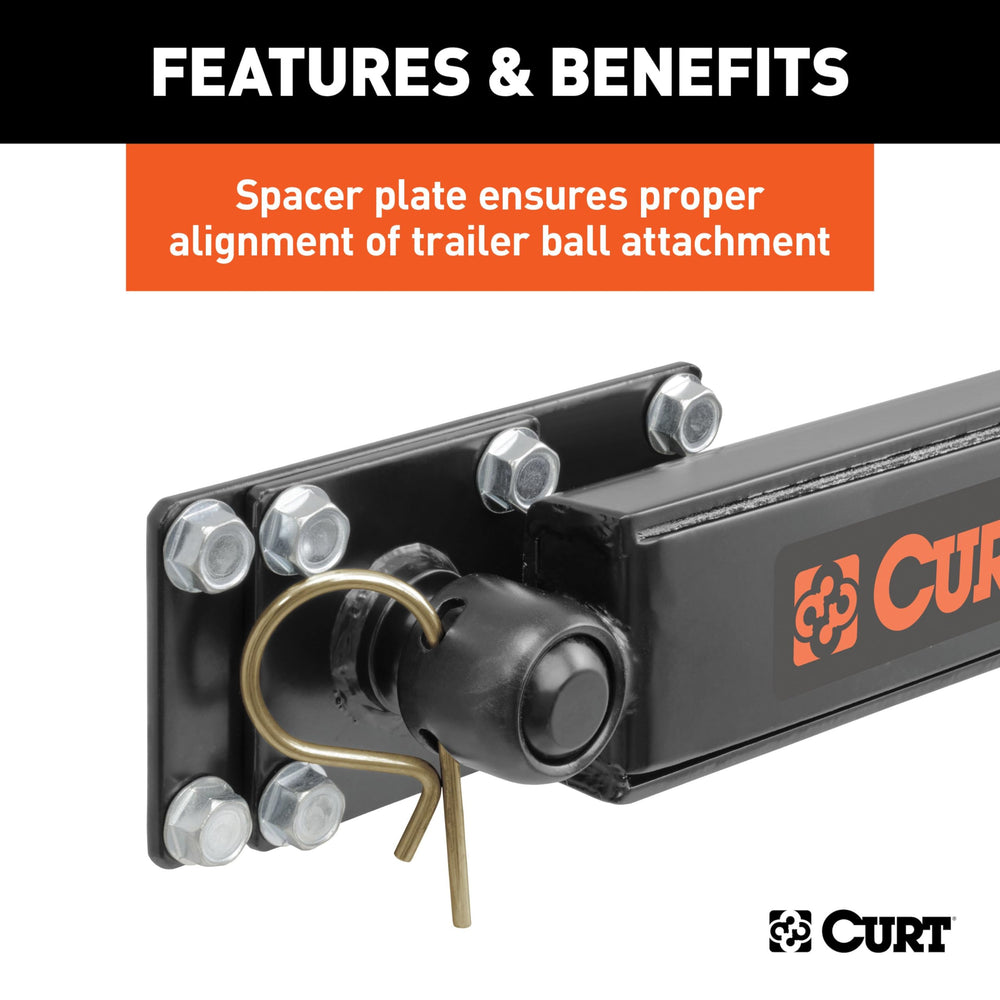 CURT sway control installed on hitch side profile showing improved tow control