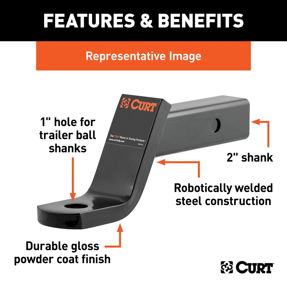 CURT ball mount installed in truck receiver demonstrating easy setup