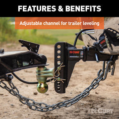 CURT mounted in a 2-inch receiver demonstrating secure fit and scale