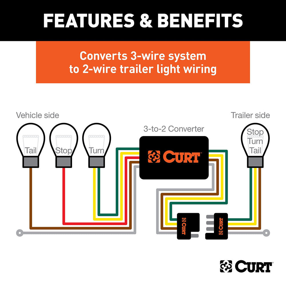 CURT color-coded wires showing easy-to-match leads for faster splice-in installation