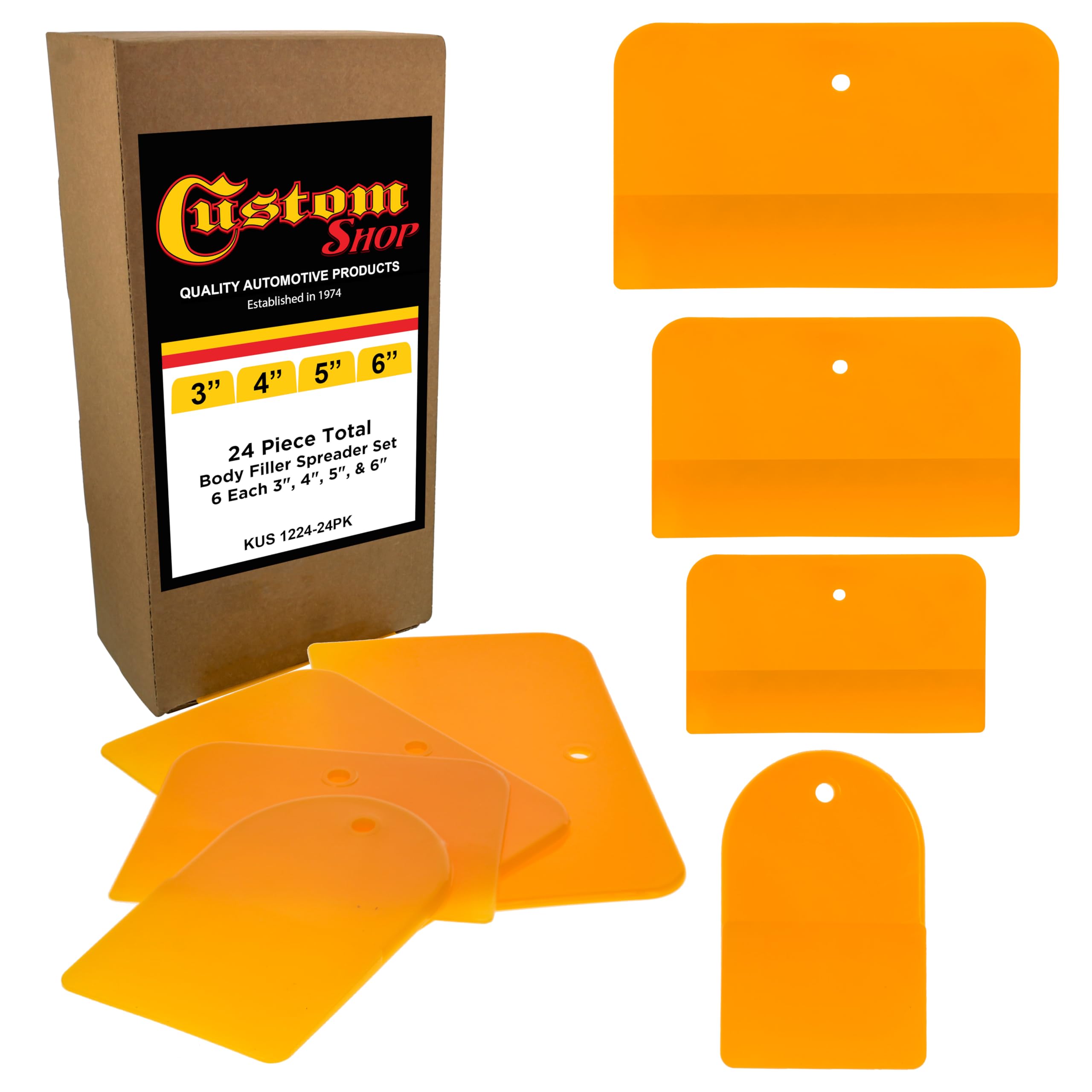 Custom Shop 24-pack spreaders front view showing all sizes and quick selection benefit