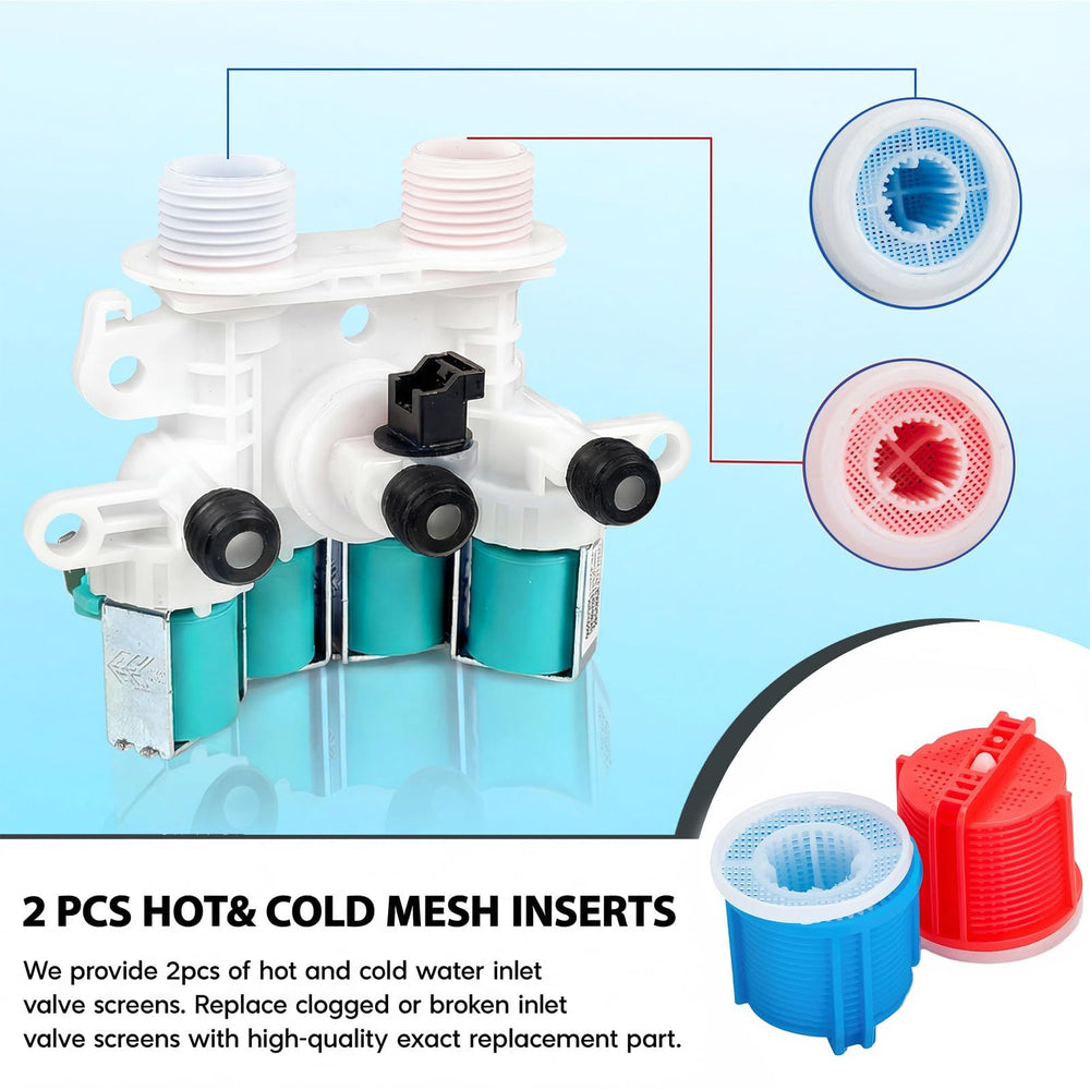 Cusvivid W11165546 hot and cold mesh inserts shown to prevent debris and reduce clogs