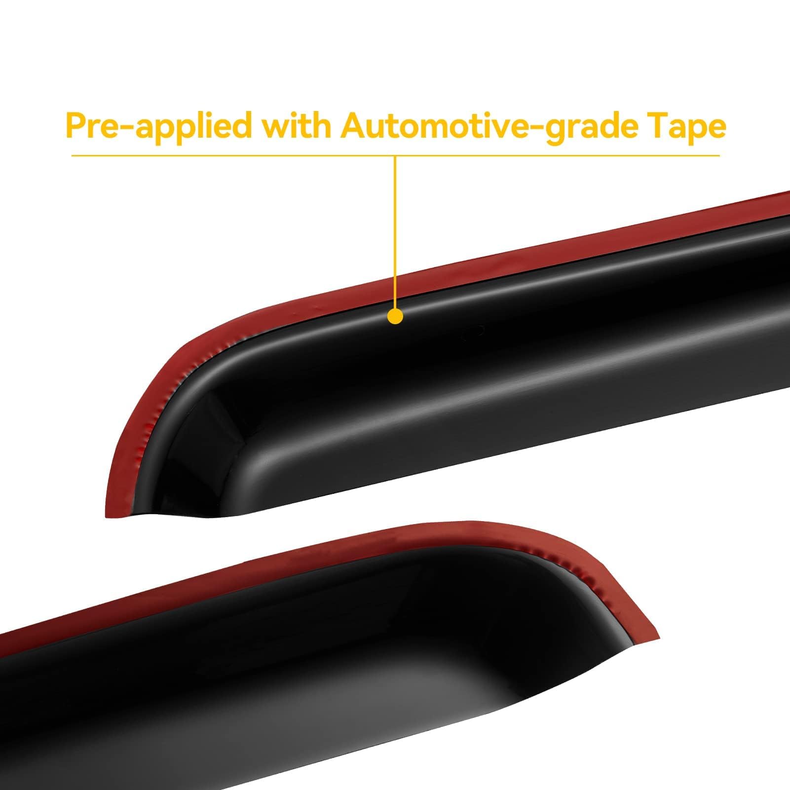 Cxdar rear door visor installed on SuperCrew delivering rain deflection benefit
