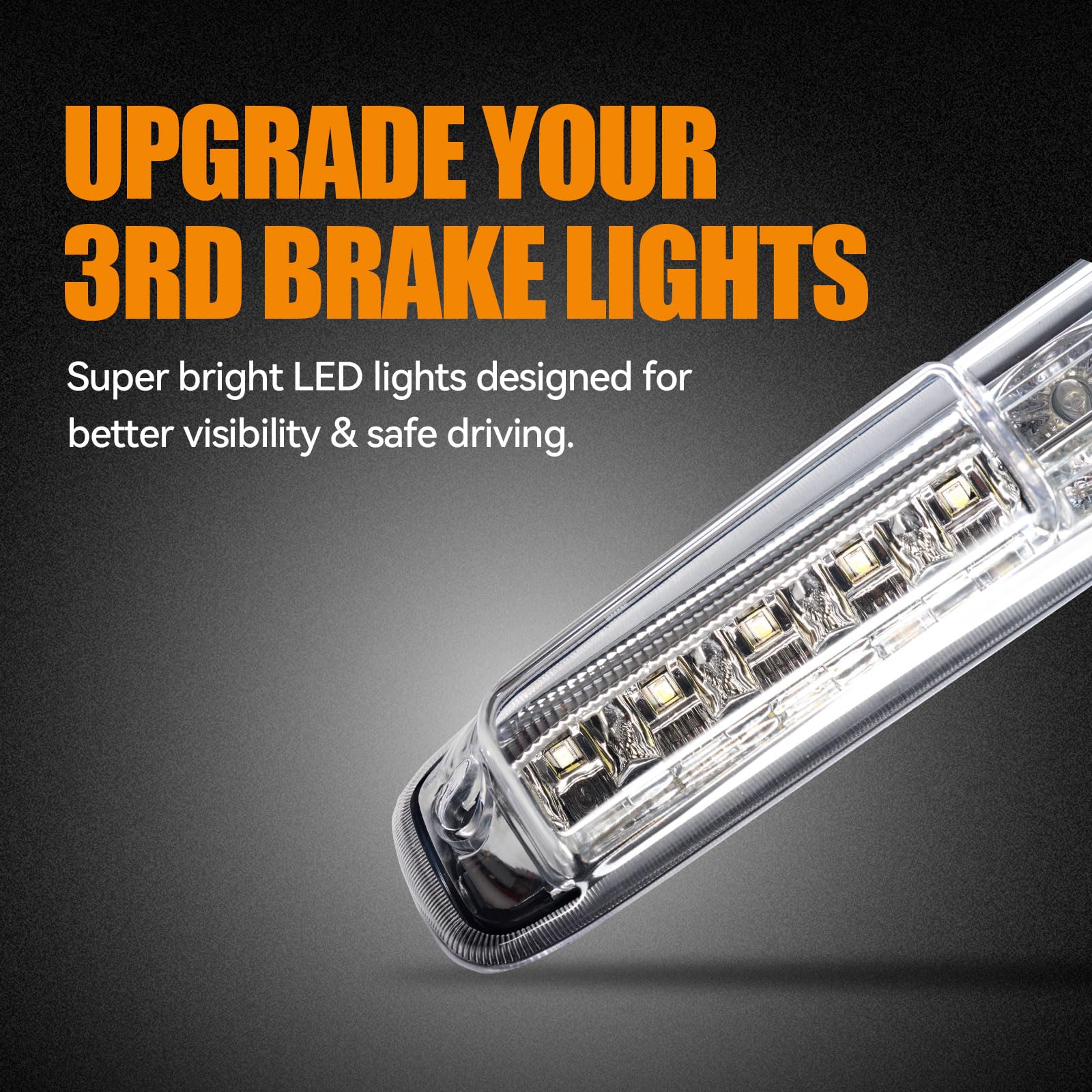Cxdar LED array detail showcasing red brake and white cargo LEDs for clear signaling