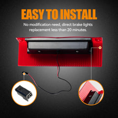 Cxdar mounted on vehicle rear demonstrating OEM fit and enhanced stop light