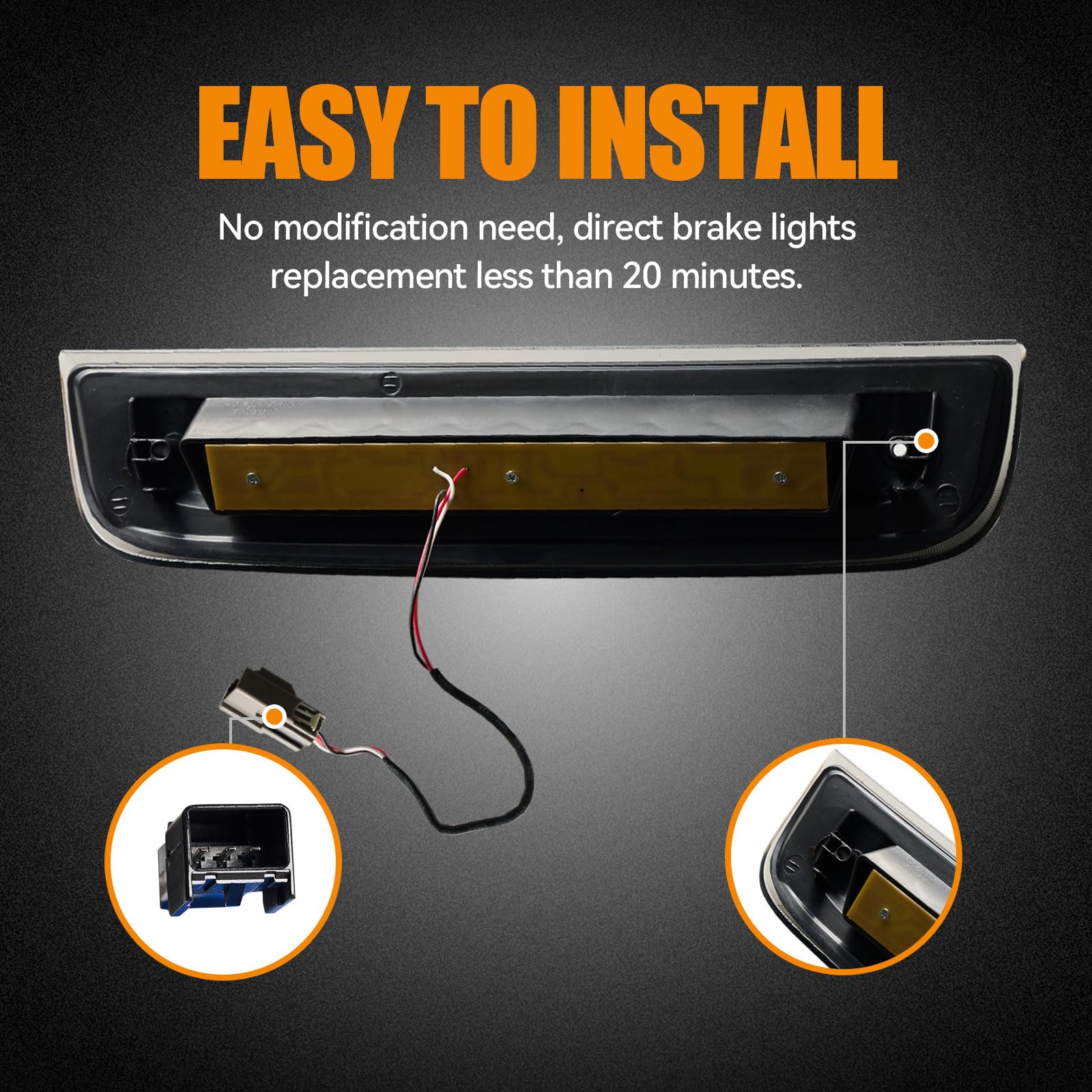 Cxdar illuminated LEDs showing bright center brake signaling advantage