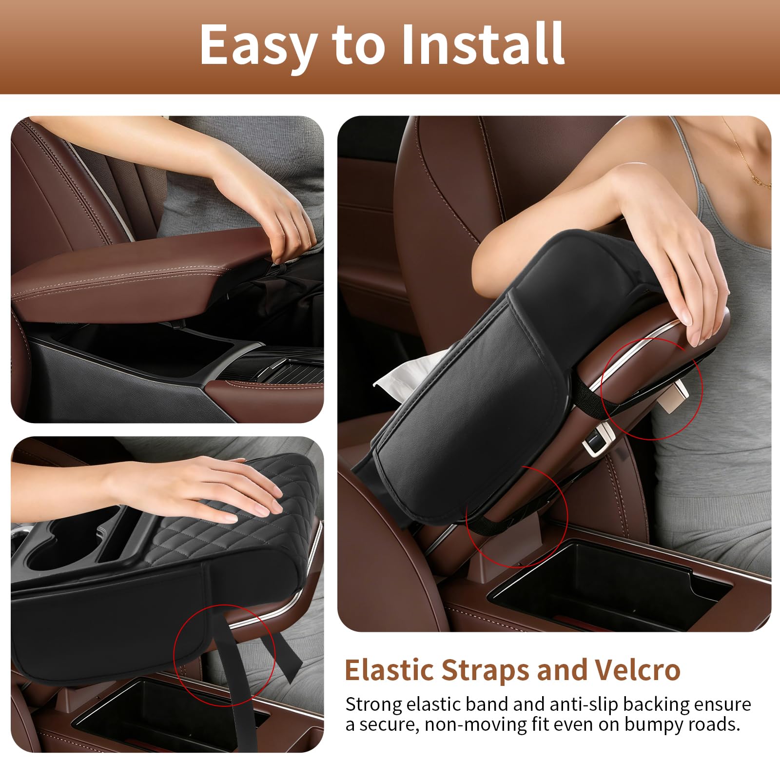 Cxprctpu anti-slip straps and backing detail ensuring stable, tool-free install