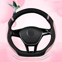 Cxtiy pink steering wheel cover front view showing stylish look and easy fit