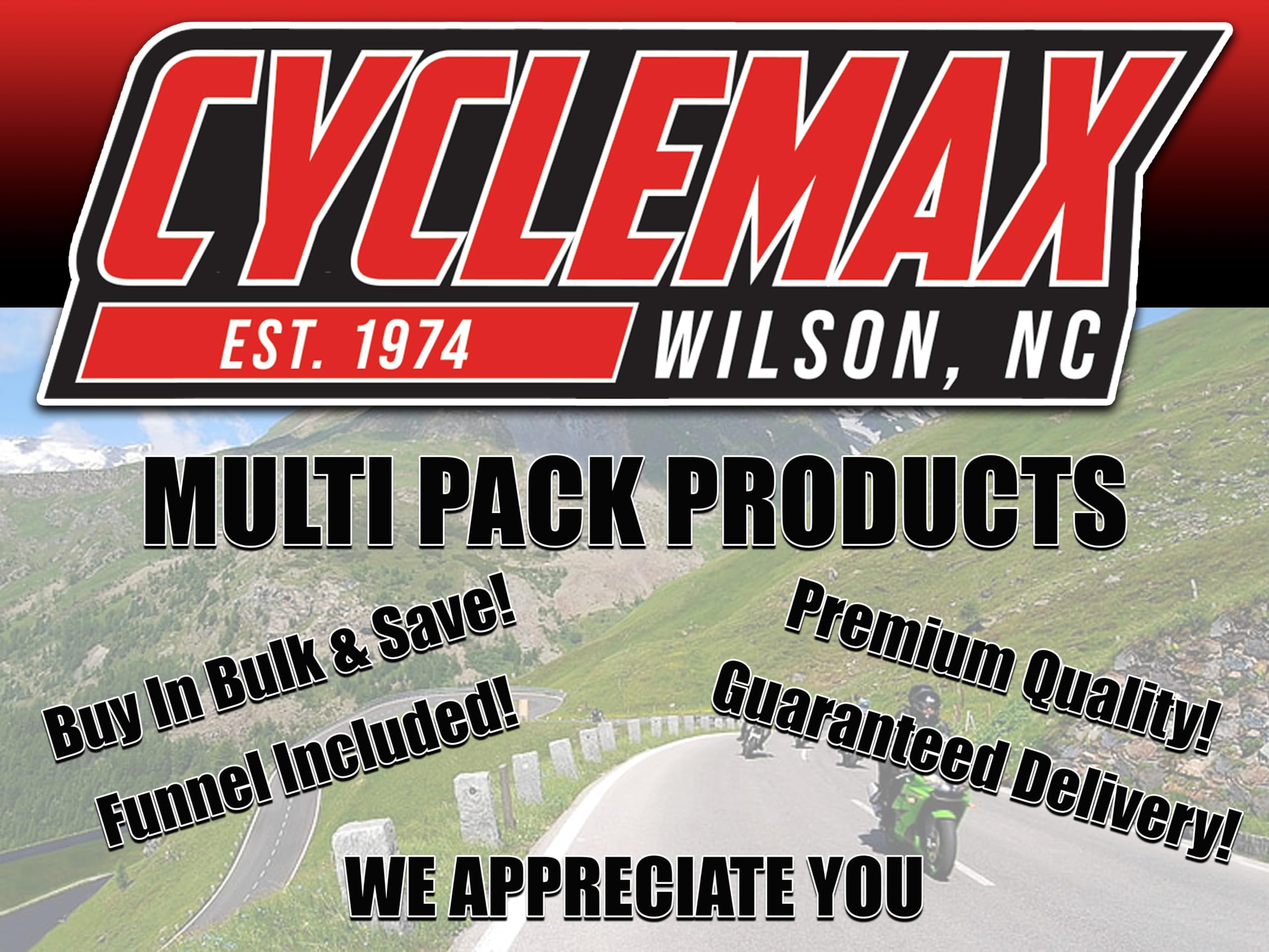 CYCLEMAX bottle label closeup showing Yamaha-compatible specification and clarity