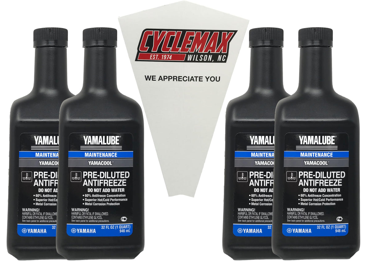 CYCLEMAX front pack showing four quarts and funnel for quick refills