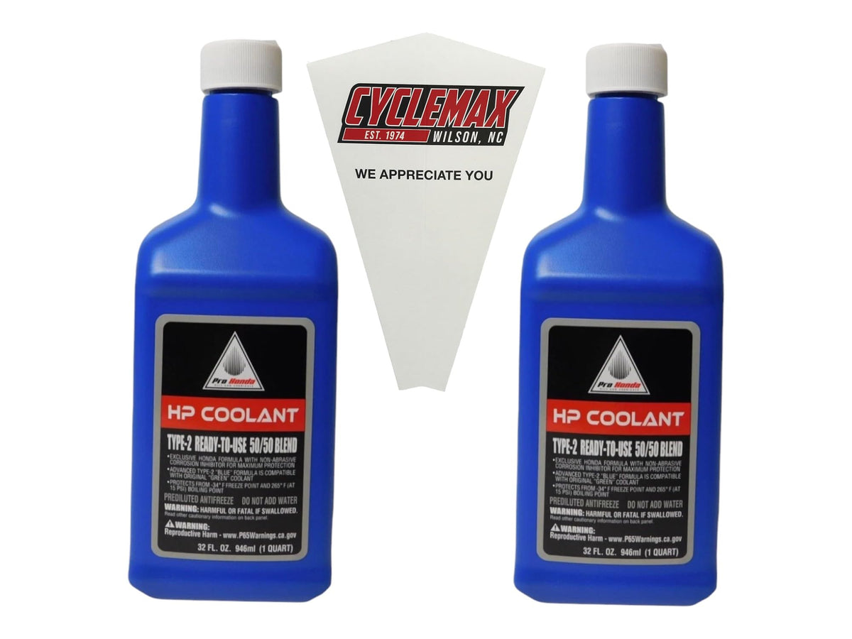CYCLEMAX front packaging with two quarts and funnel showing convenience