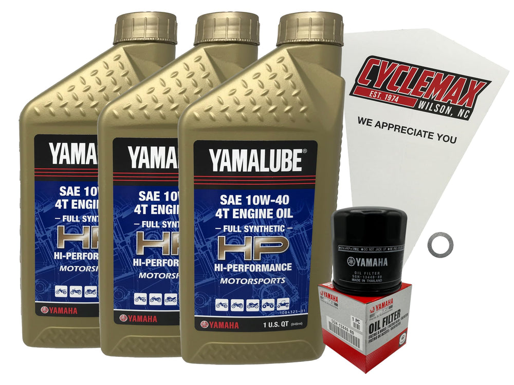 CYCLEMAX front packaging showing complete YZF-R7 oil change kit and convenience