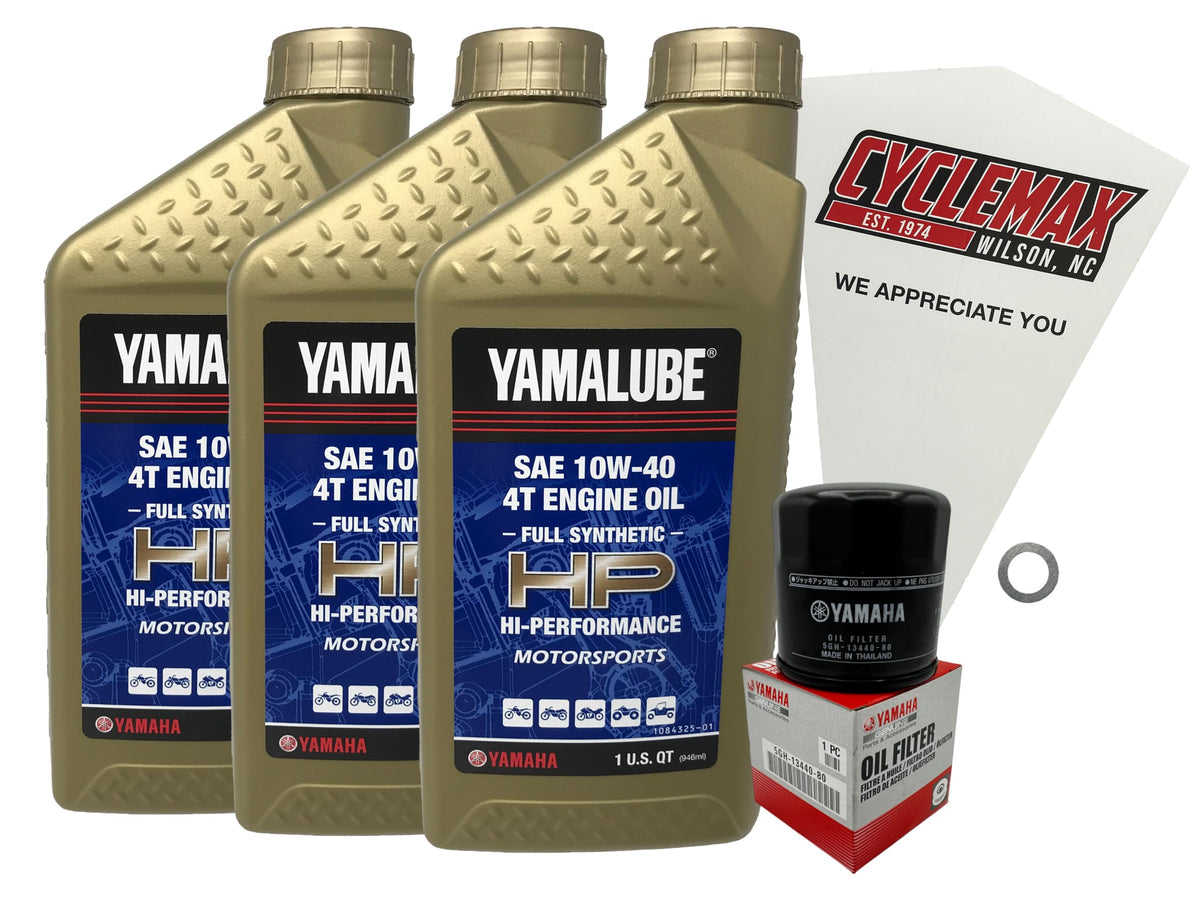CYCLEMAX front packaging showing complete YZF-R7 oil change kit and convenience