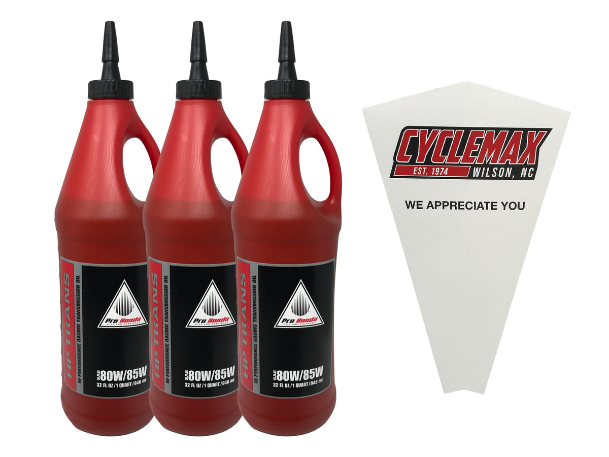 Cyclemax front view of three-pack packaging showing OEM part number and contents benefit