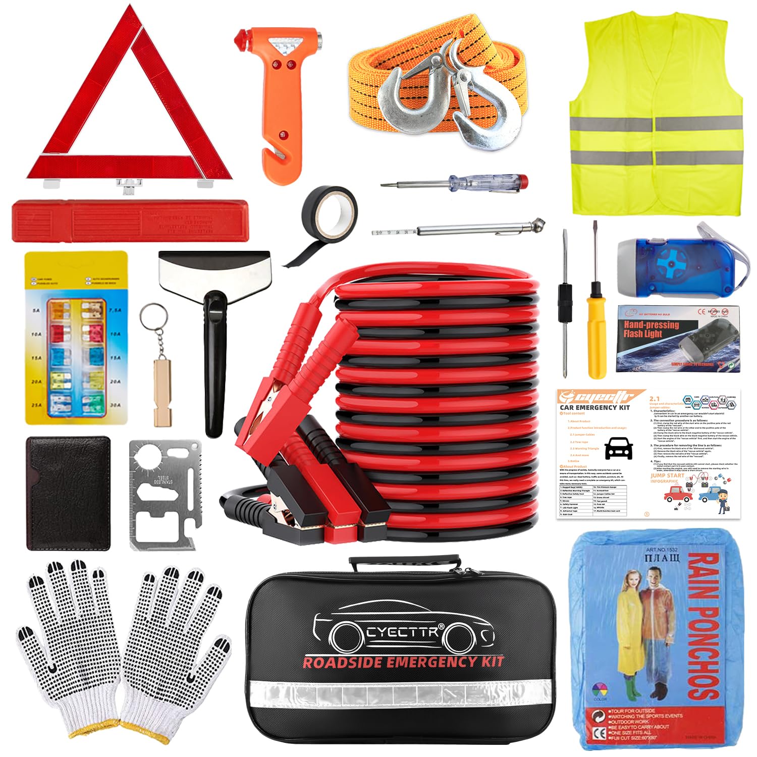 CYECTTR packed bag front view showing organized emergency contents for quick access