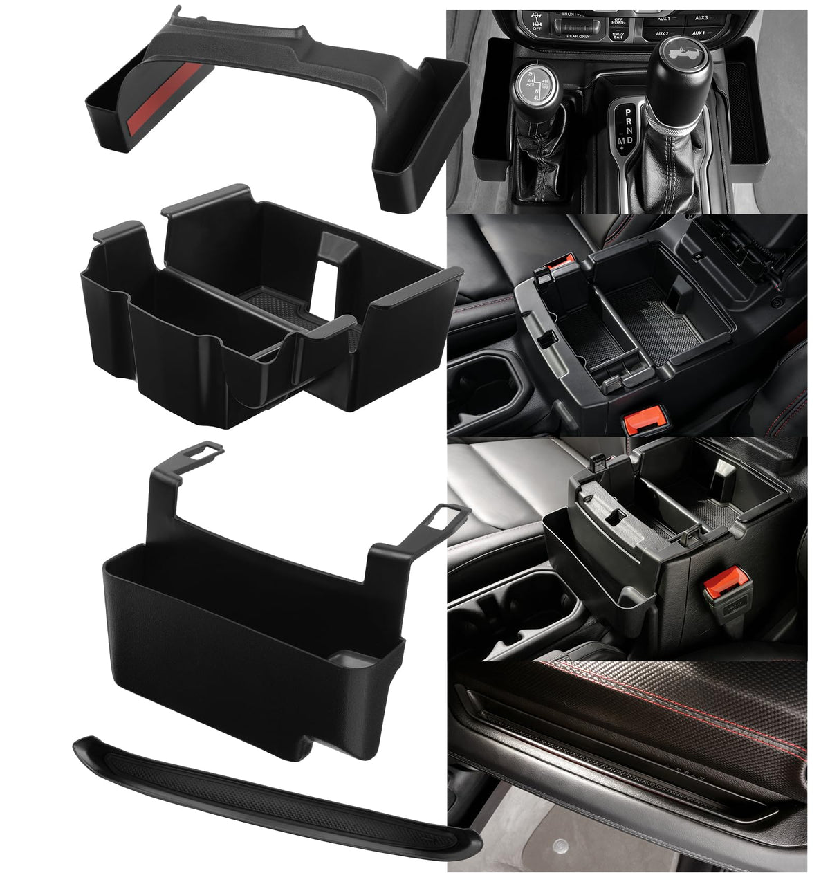 Cyfie front console overview showing neat organized storage benefit