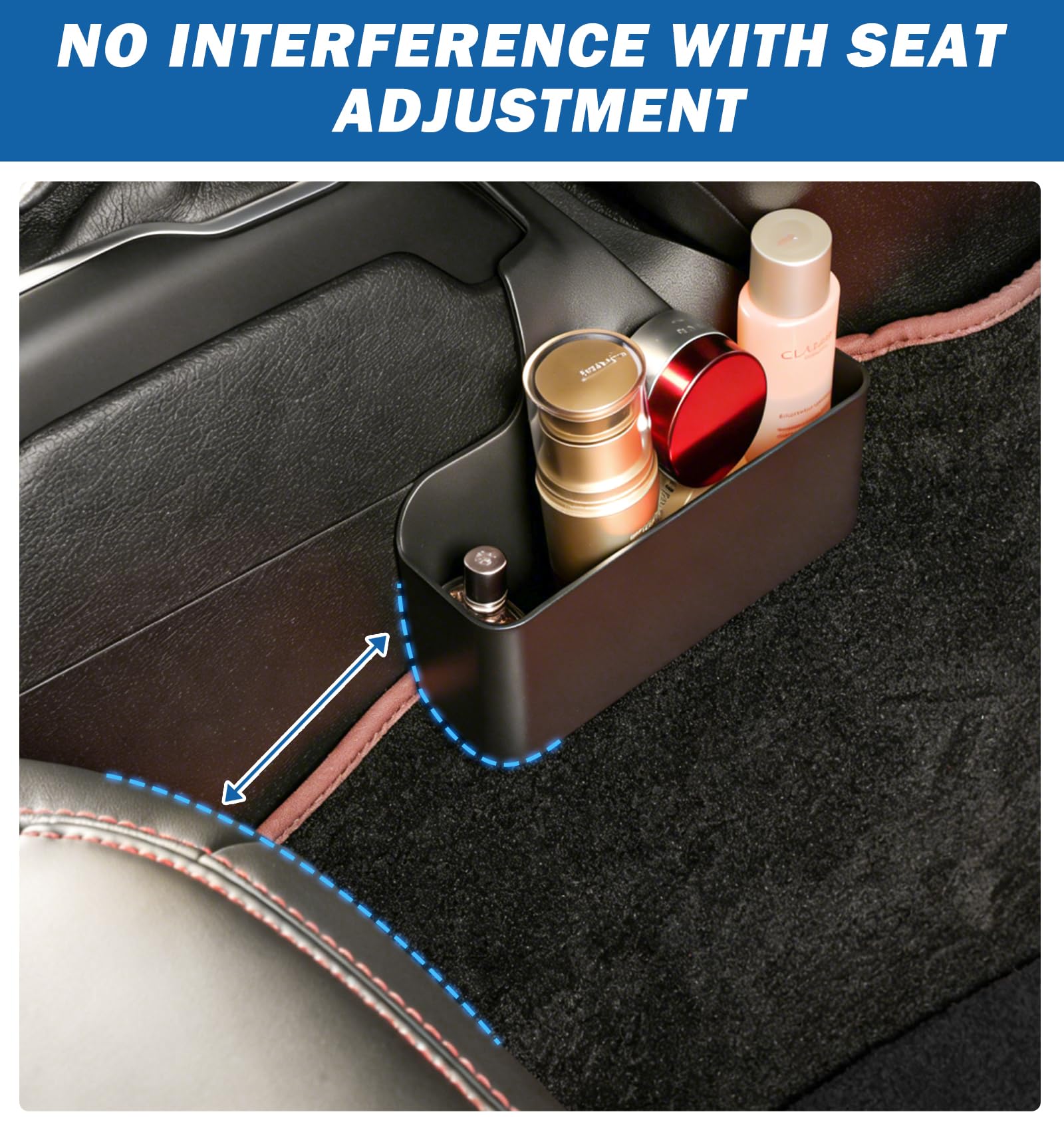 Cyfie hanging storage box in use holding phone and keys for quick access while driving