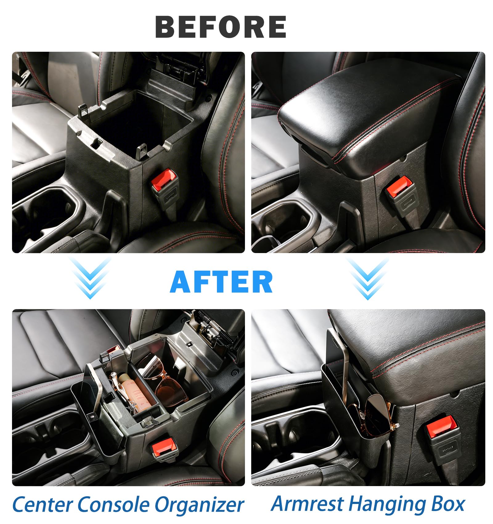 Cyfie lifestyle shot of Jeep interior organized for commuting and weekend adventures