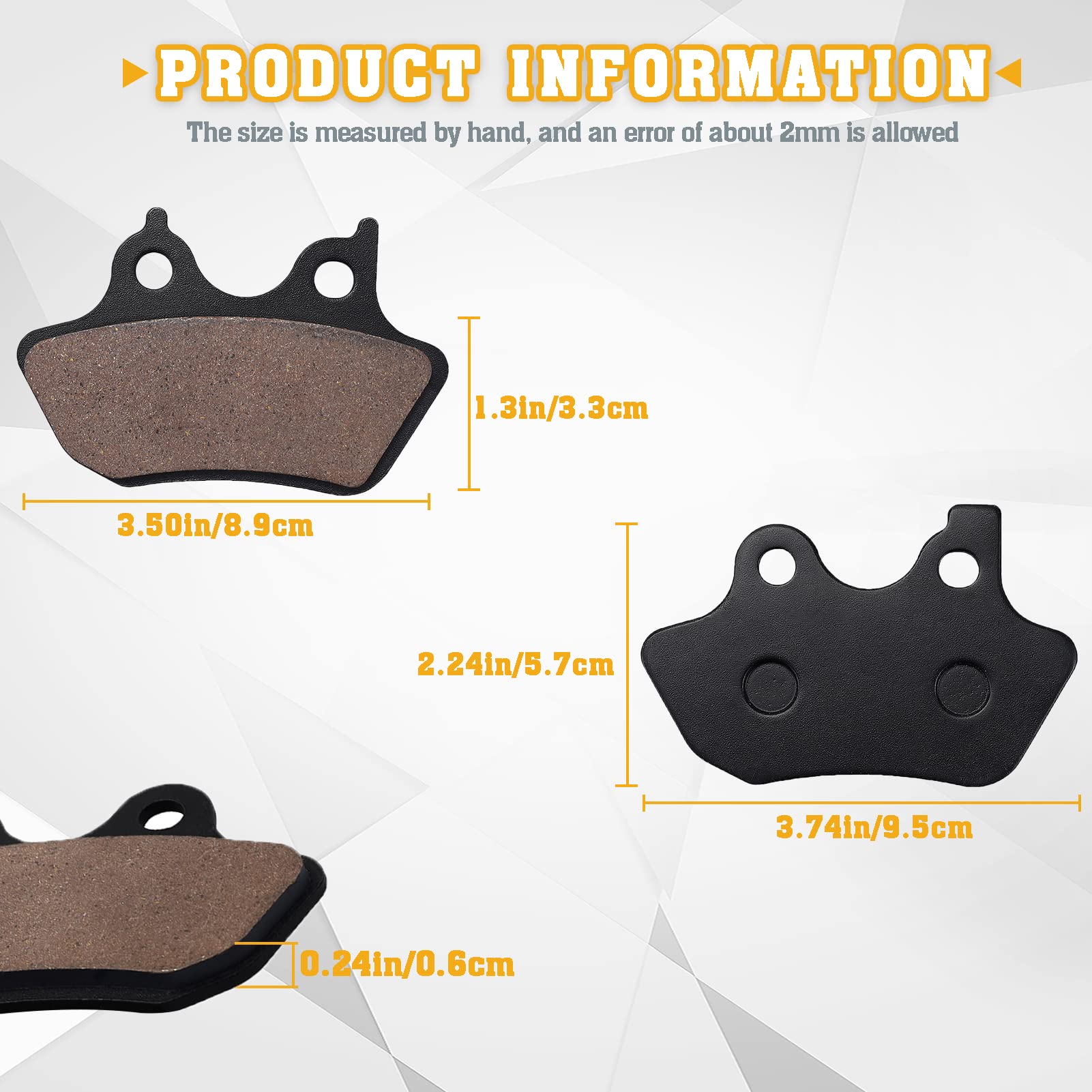 Cyleto front brake pad profile showing shape for correct fitment