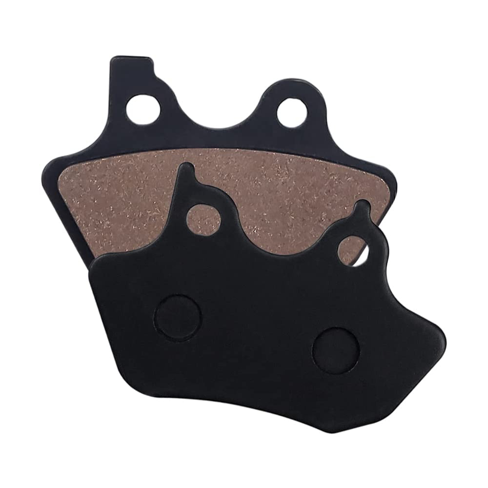 Cyleto pad installed on Harley front caliper, clear stopping benefit