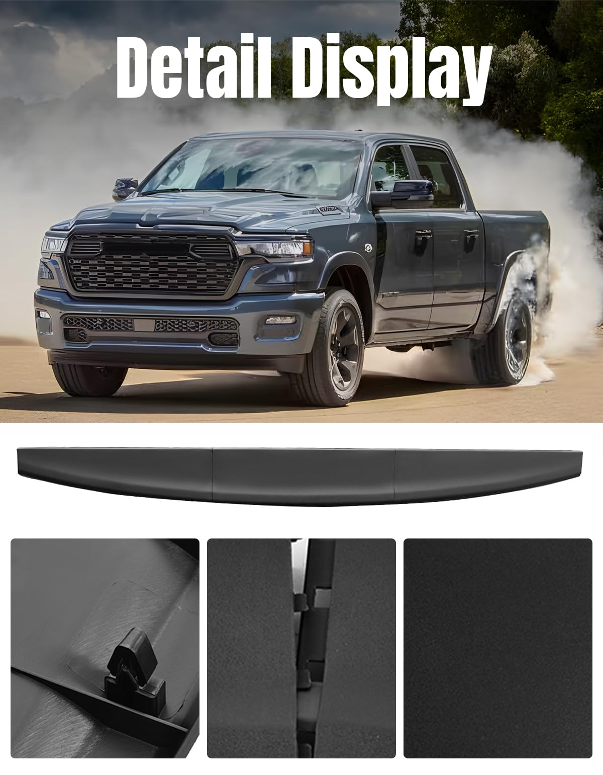 CYOOYC scale photo showing cap length compared to tailgate edge for fit clarity