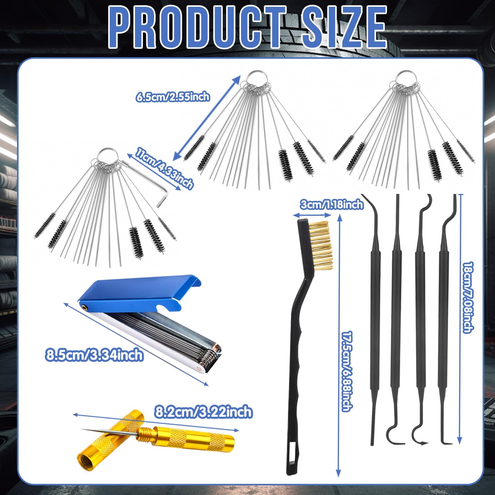 CYUXING stainless steel needles close-up demonstrating precision for clearing jets and tips