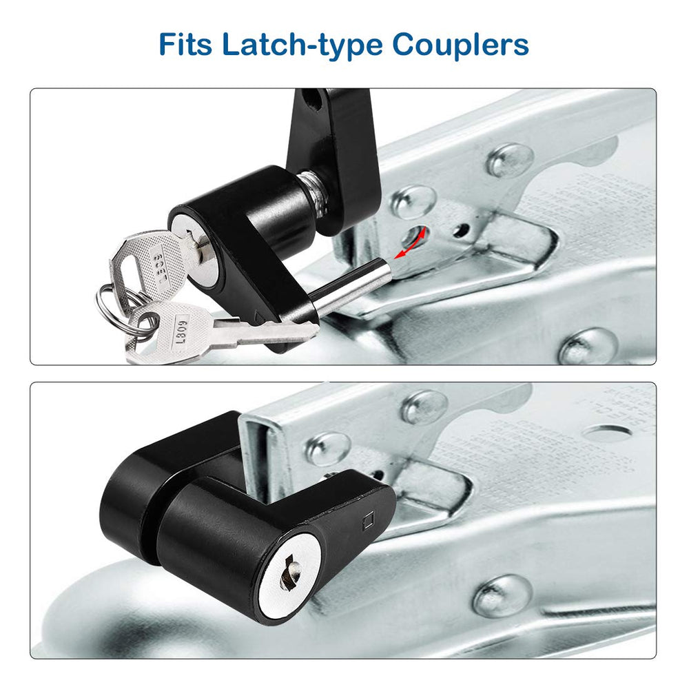 CZC AUTO lock installed on trailer coupler demonstrating secure fit and deterrence