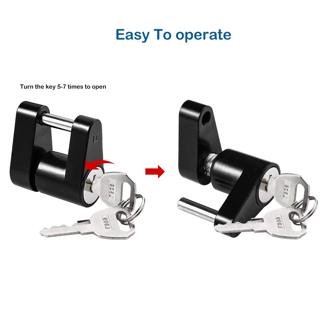 CZC AUTO flat key inserted showing 5-7 full turns operation and easy unlocking