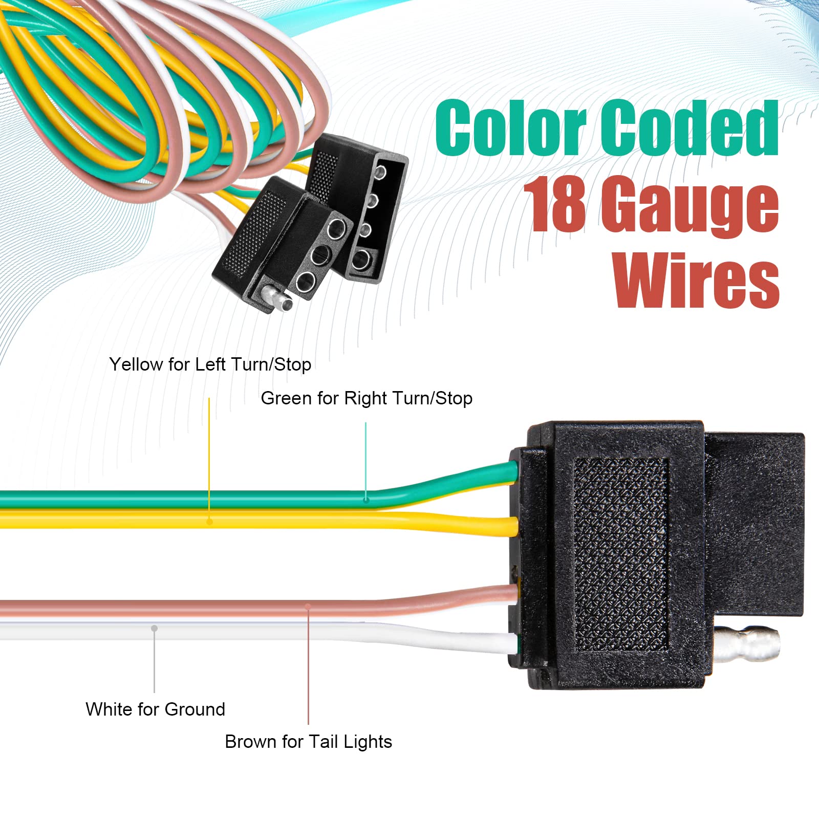 CZC AUTO harness plugged between vehicle and trailer for quick hookup benefit