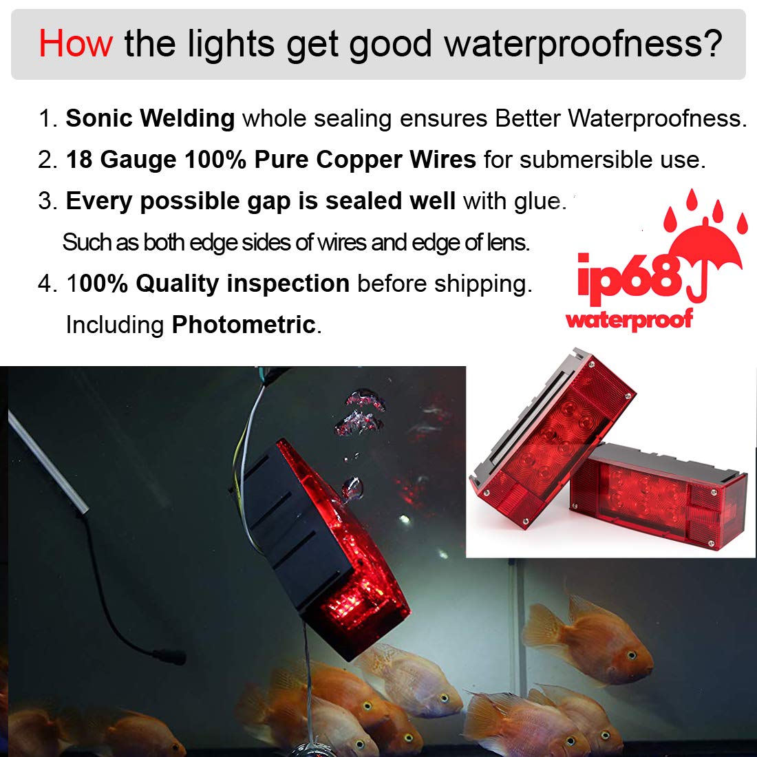CZC AUTO 18-gauge copper wires and connectors for secure underwater wiring