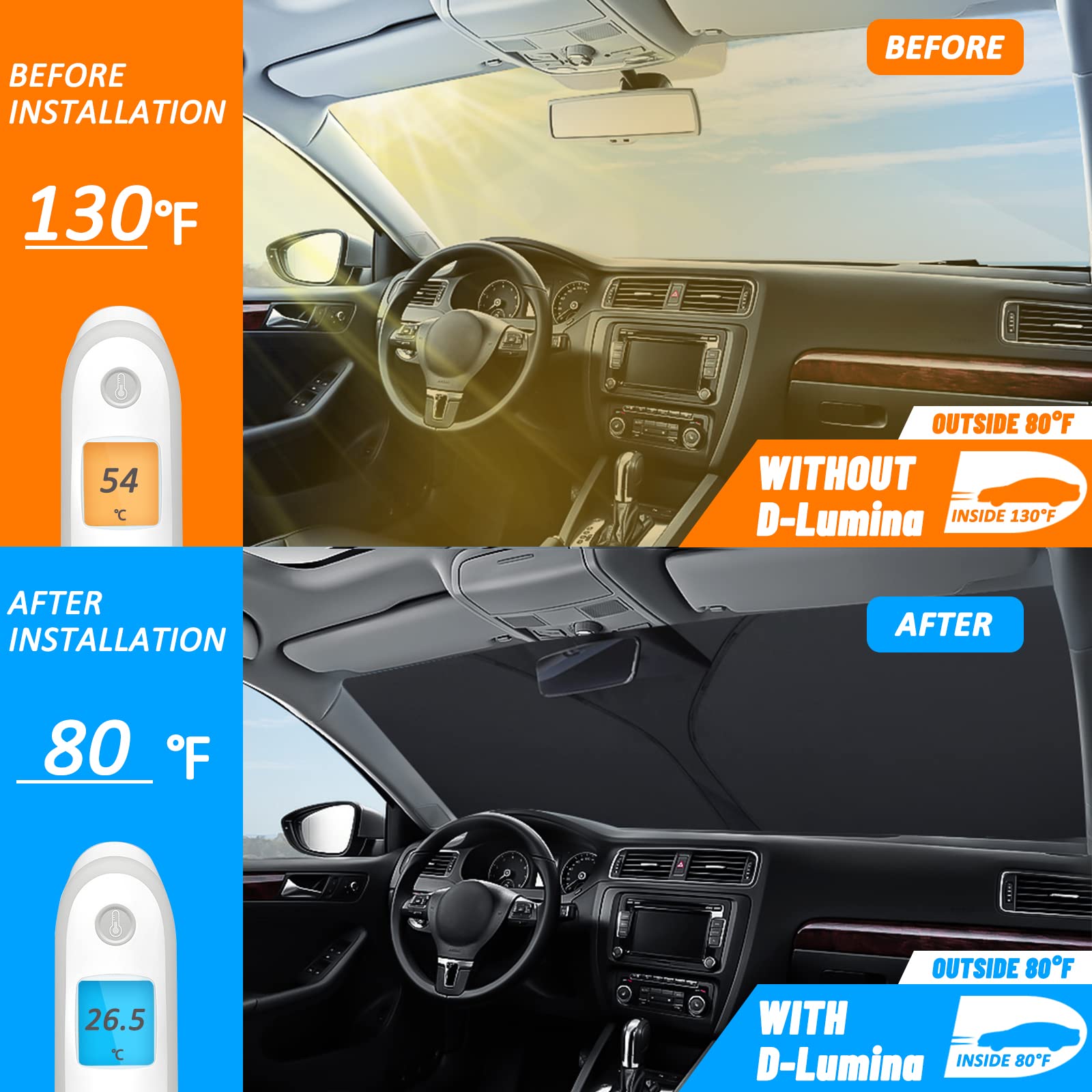 D-Lumina installed in Chevy Silverado 1500 Extended Cab demonstrating full windshield coverage benefit