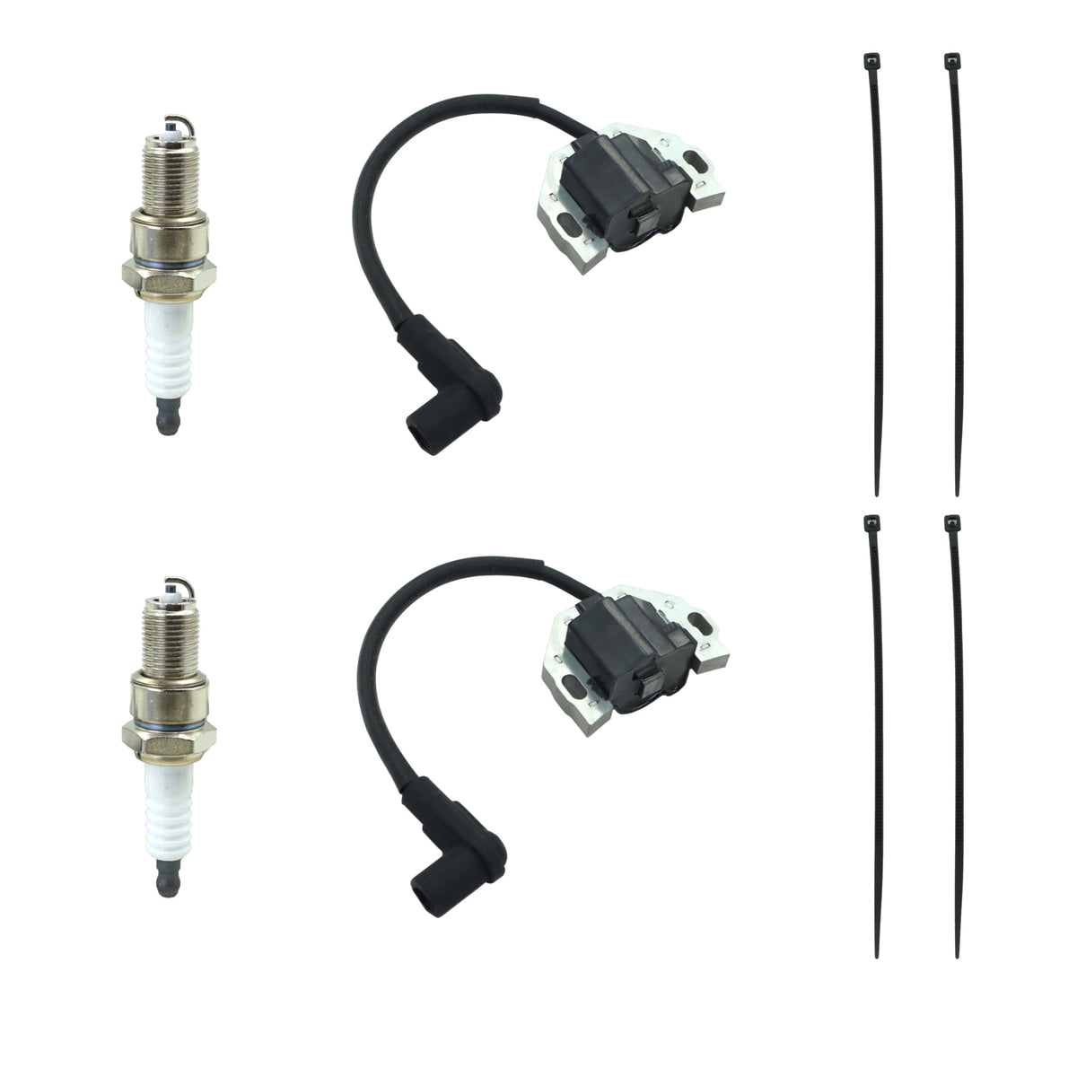 DABAZUALY front view of two ignition coil modules showing model compatibility
