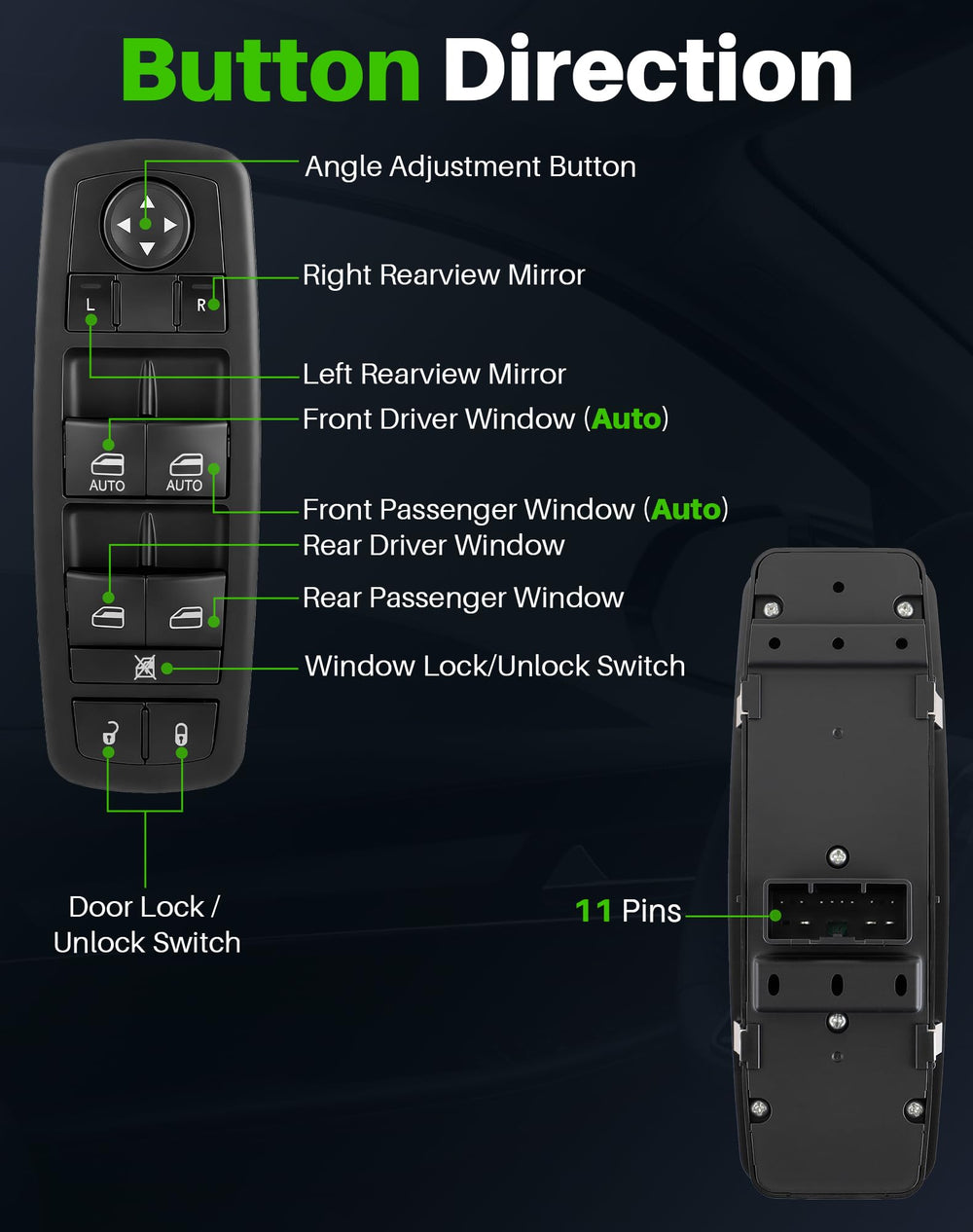 Dacall close-up of buttons showing tactile texture and reliable operation