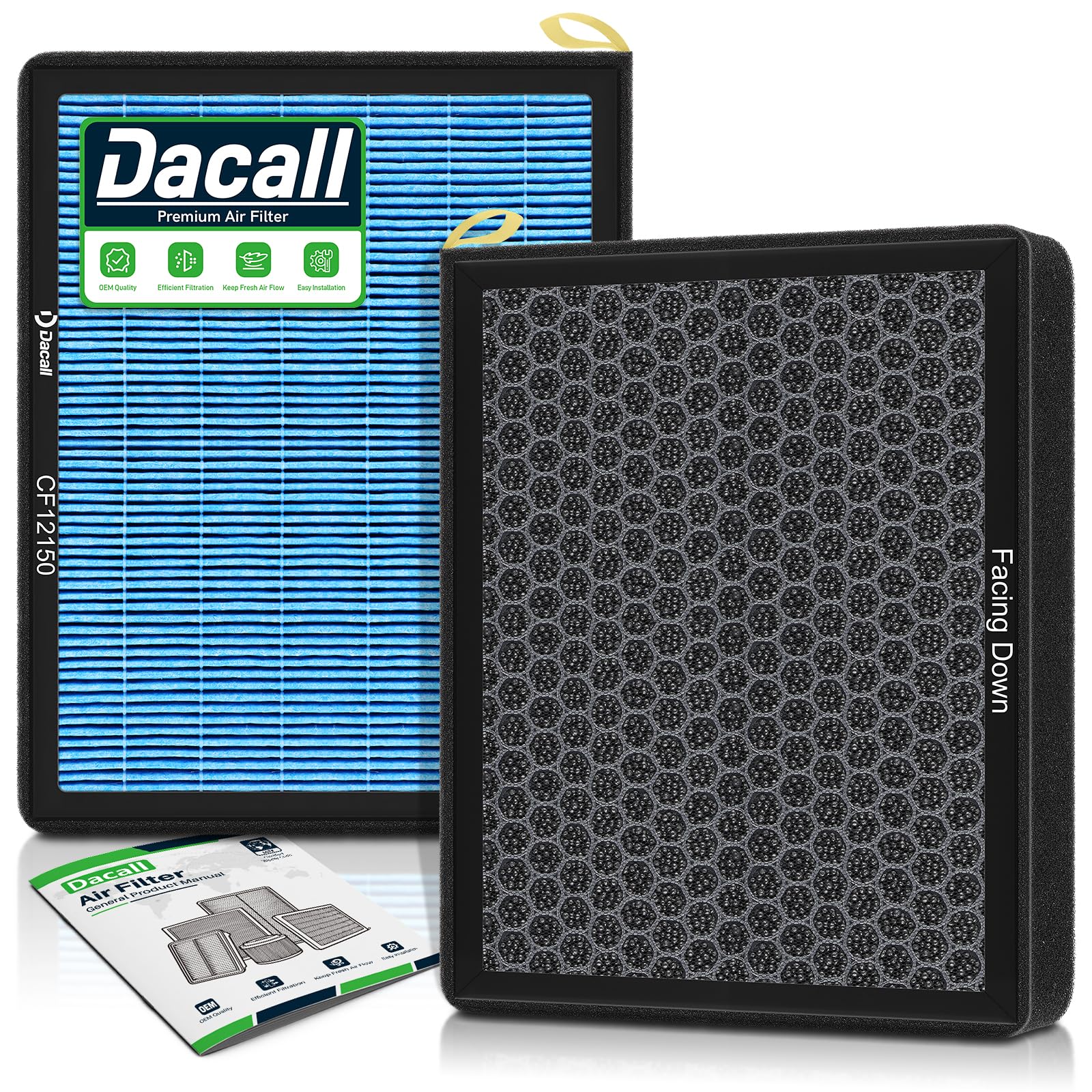 Dacall CF12150 front packaging showing fitment and benefits