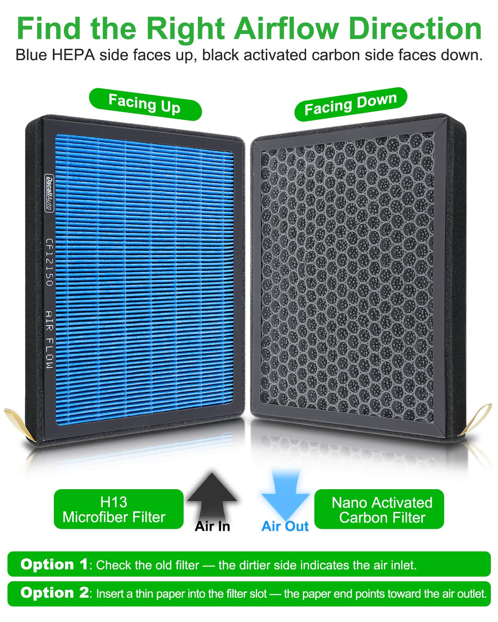 Dacall filter honeycomb frame detail showing reinforced stability