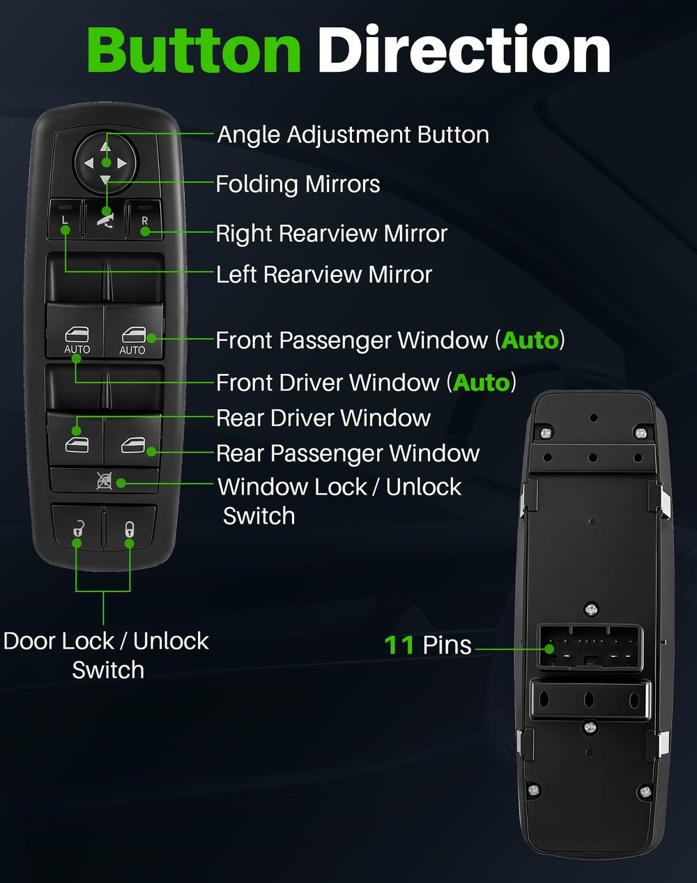 Dacall closeup of button texture showing durable ABS finish for reliable touch