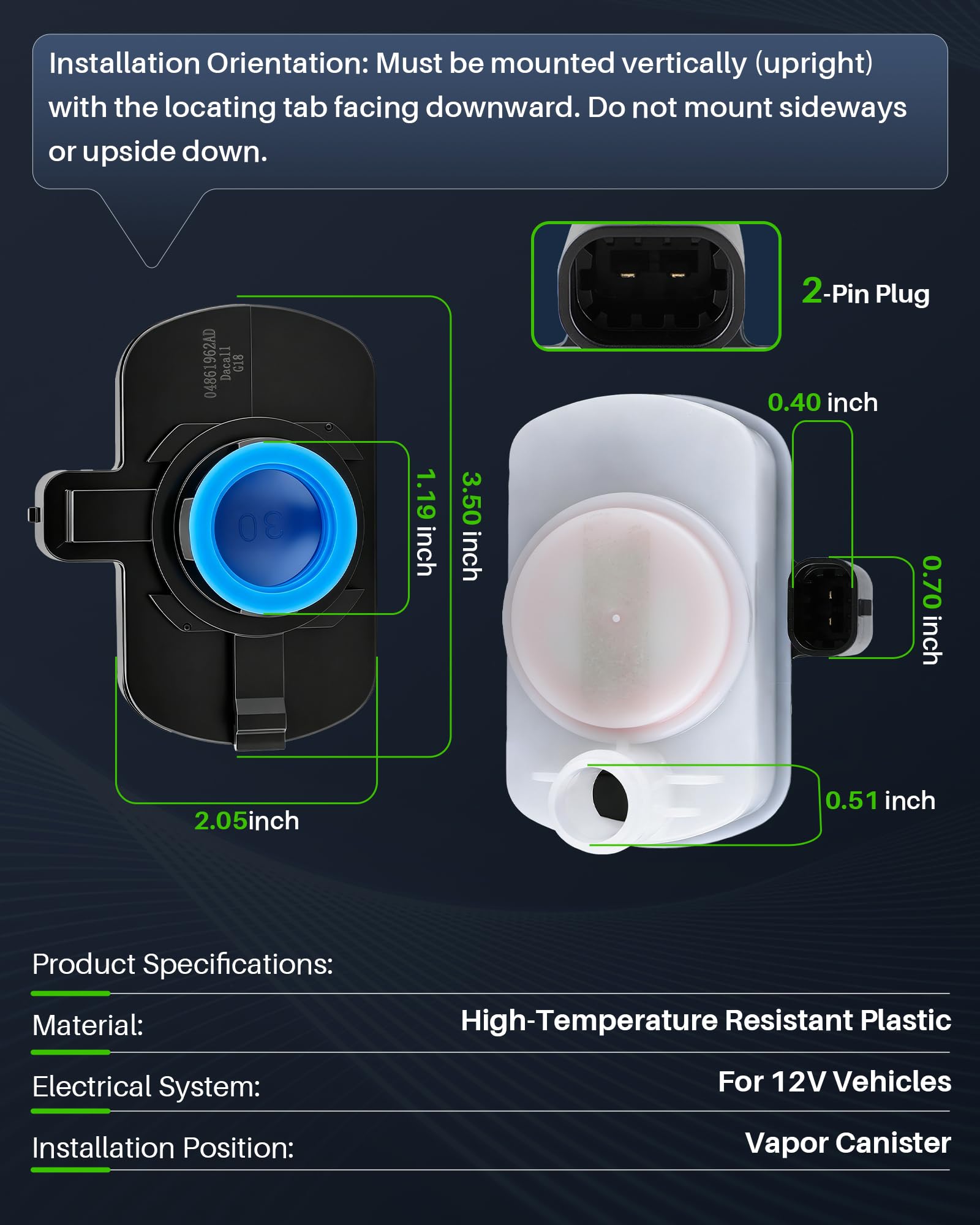 Dacall evap pump packaging and label proving correct part-number match benefit