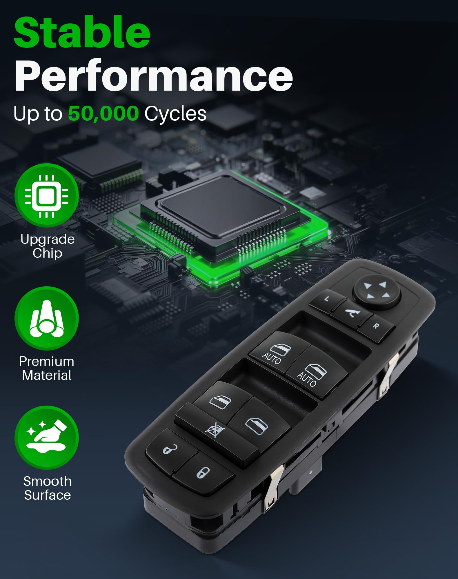 Dacall switch installed in Ram door panel restoring original controls quickly