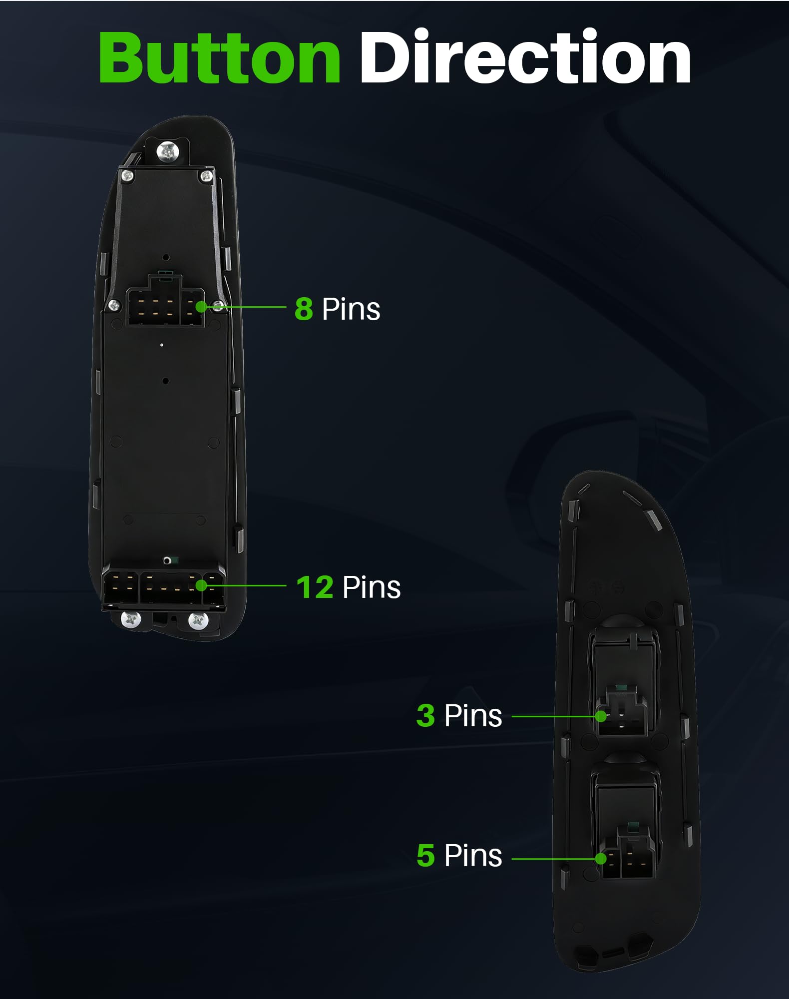 Dacall switch connector pin layout image showing correct match reduces wiring issues