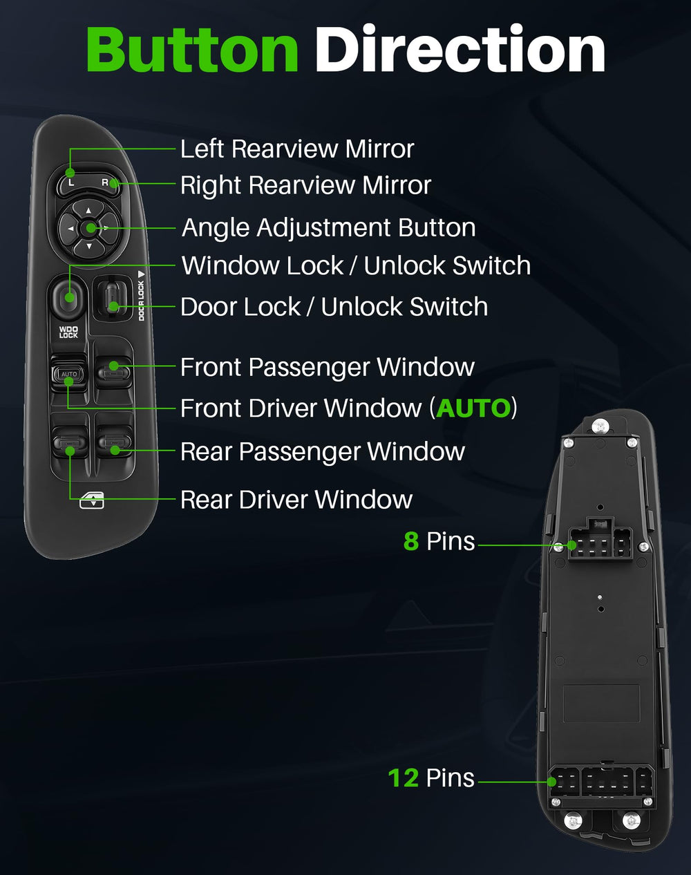 Dacall switch connector side showing OEM-style plug for direct swap