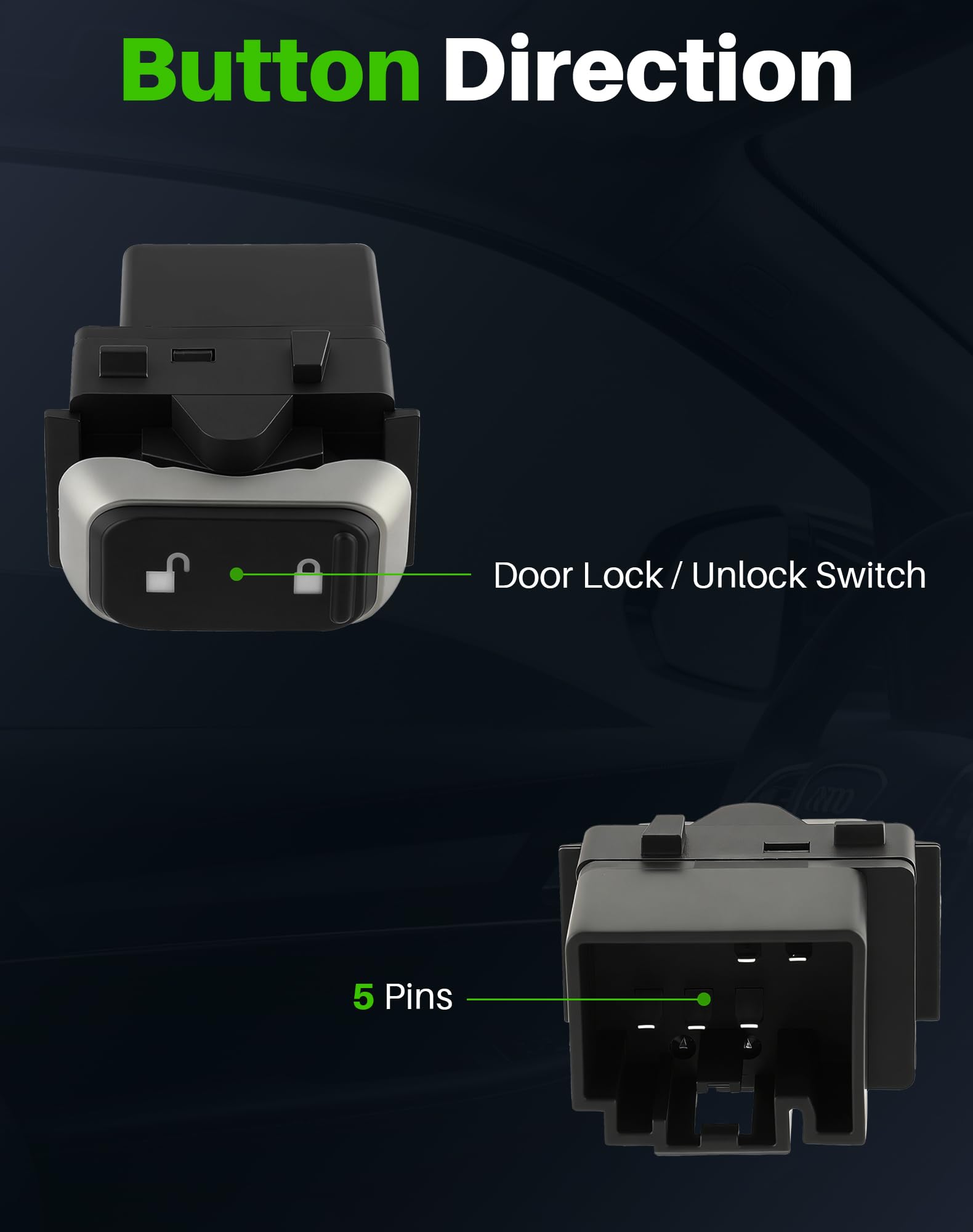 Dacall switch installed in door panel demonstrating seamless fitment